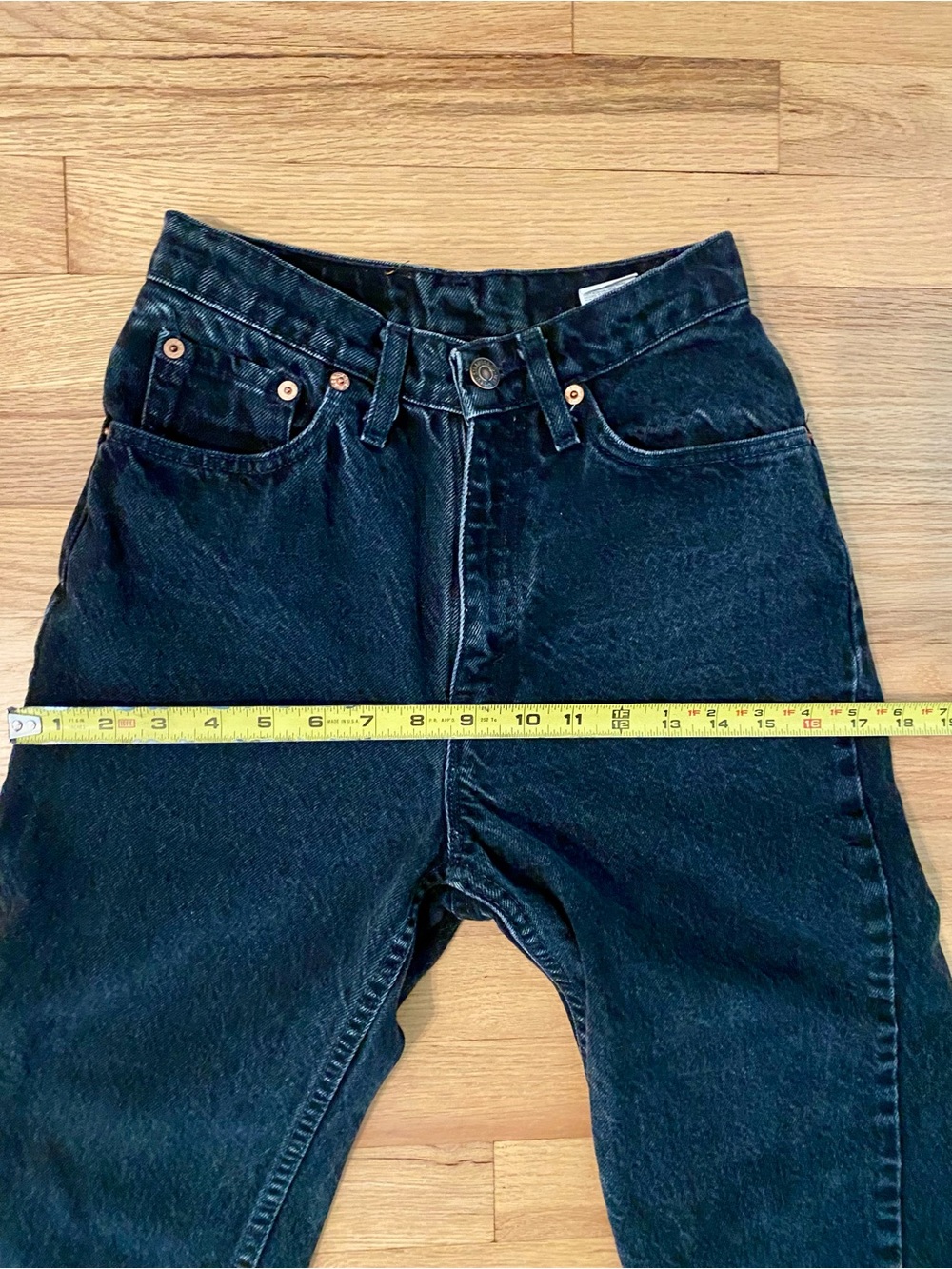 Vintage 90s Levis 512 Black Washed Denim Jeans USA Made 23”x27” - Picture 11 of 15